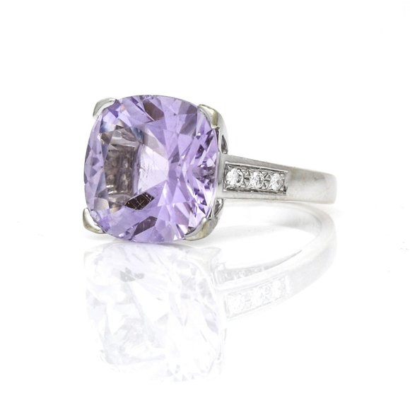 Mauboussin Gueule d'Amour Rose de France Gemstone Diamond Ring in 18k White Gold - Picture 5 of 7